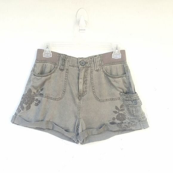 Shorts Boho XS Imbrodery Green Pants New - Picture 6 of 8